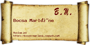 Bocsa Marléne névjegykártya